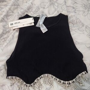 Rhinestone crop top